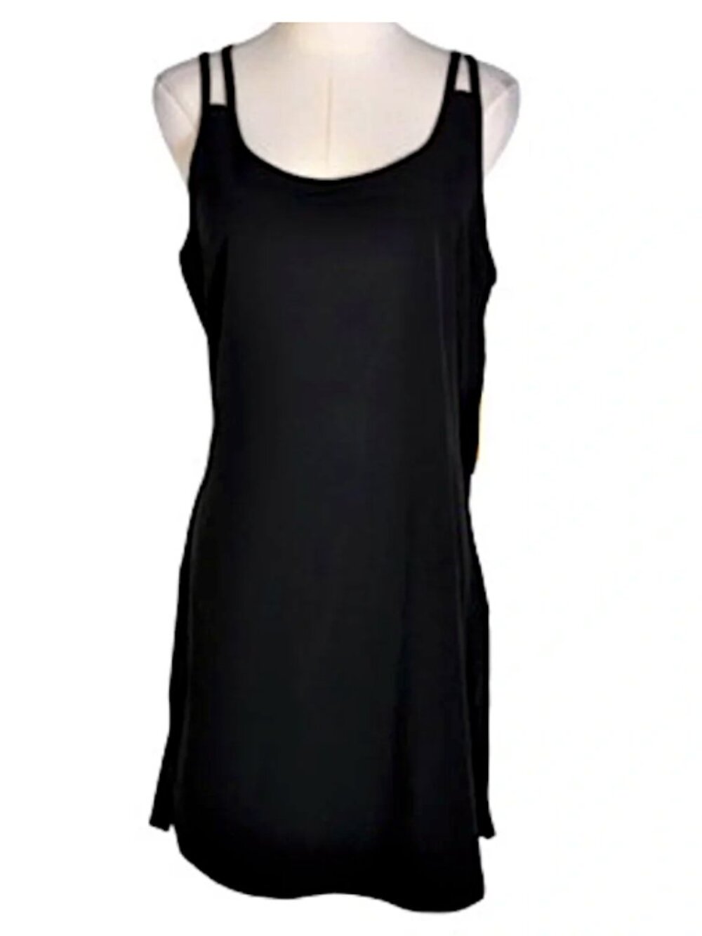 LOLE Mat Black Activewear Light Flowy Dual Straps Traveler Mini Dress Medium